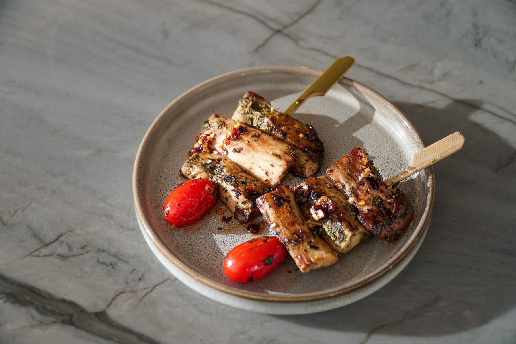 Grilled meat skewers