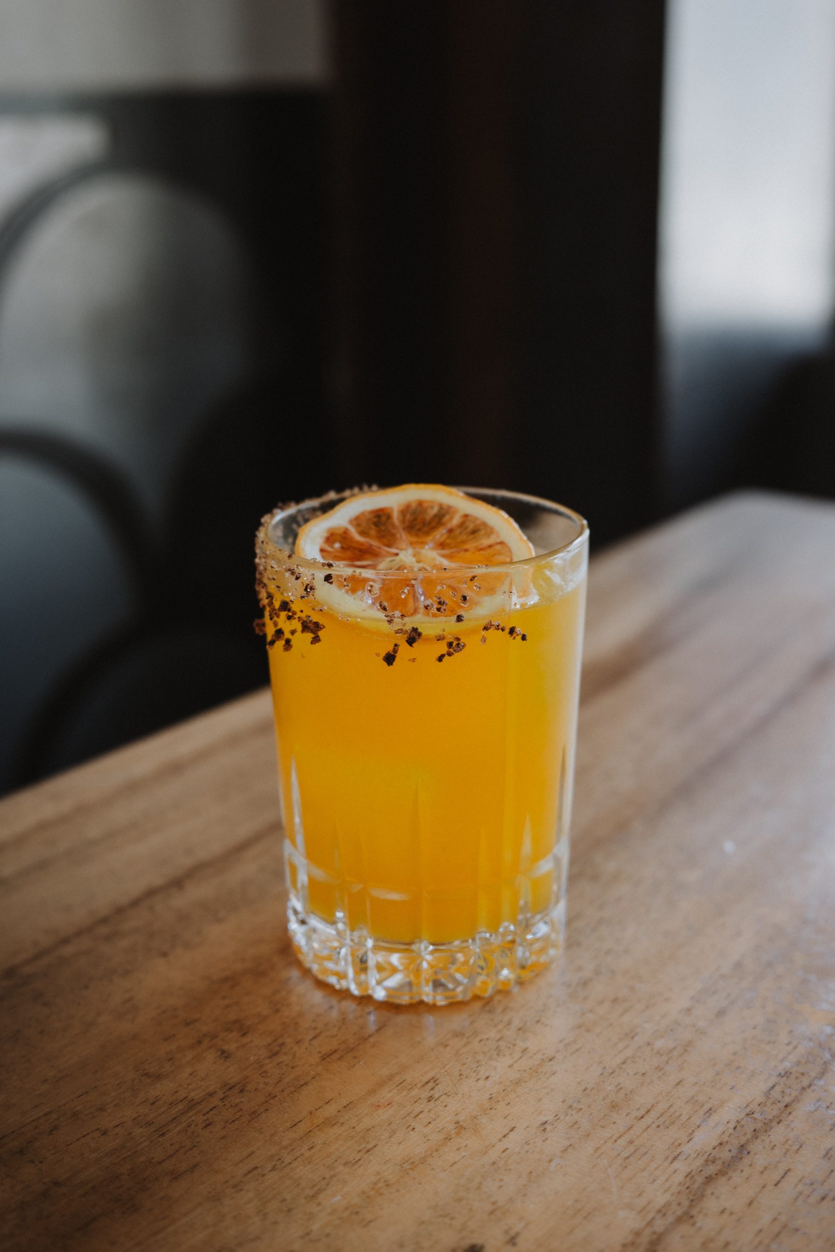 Citrus cocktail in the afternoon light