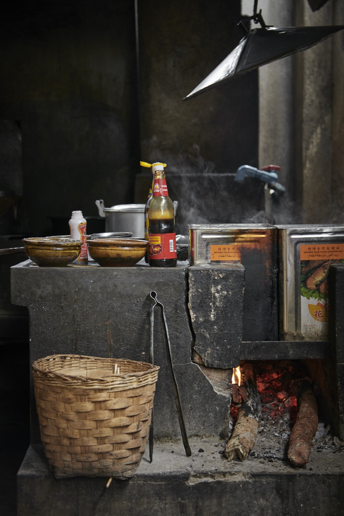 A wood-fired Burmese street kitchen