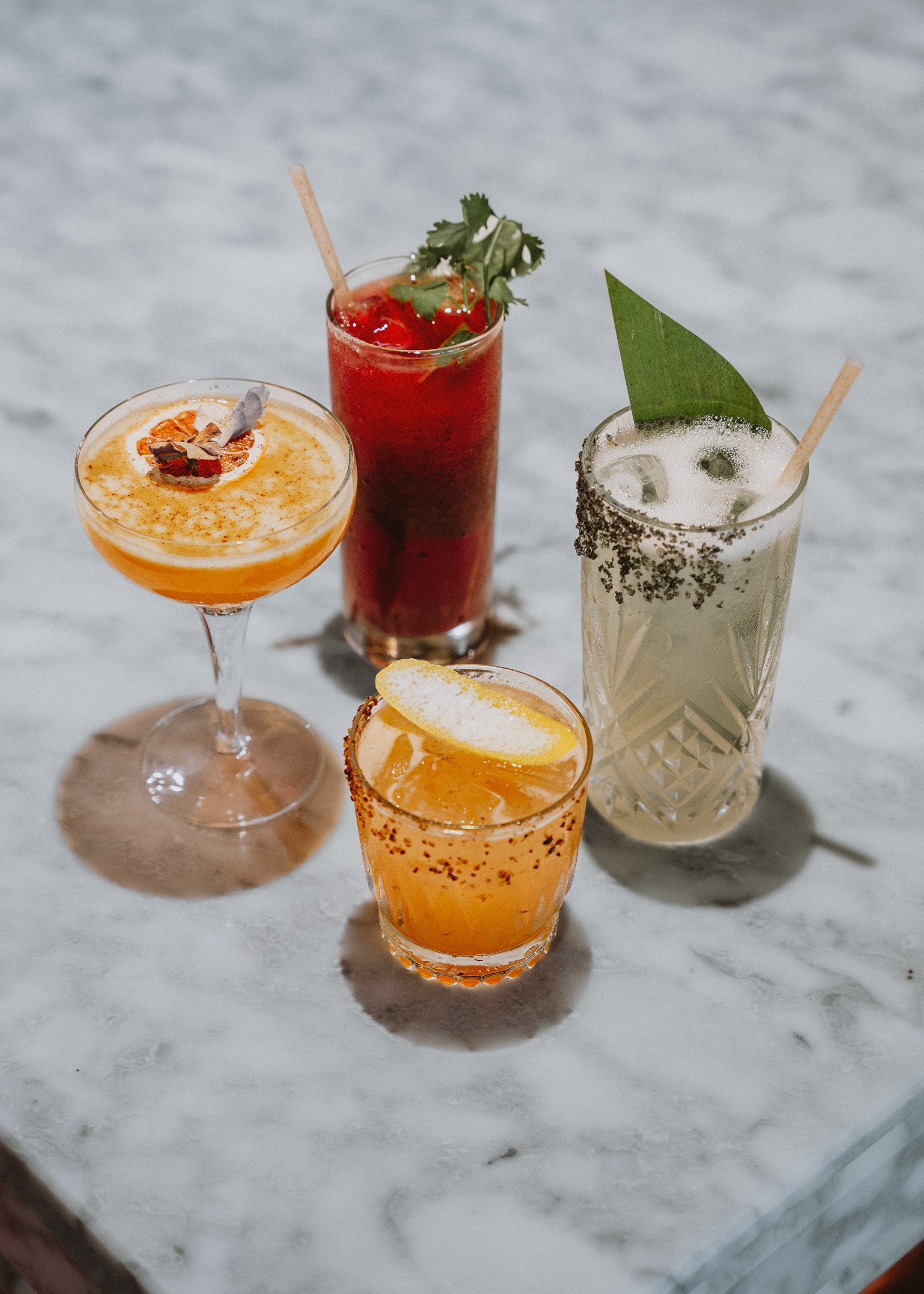 Cocktails on marble